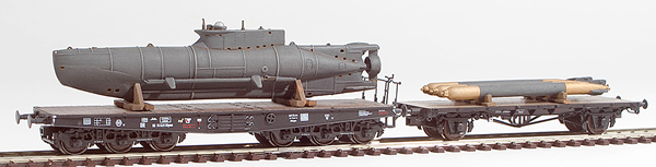 REI Models 38712 - German Wehrmacht Midget Submarine & Torpedo Transport Set  